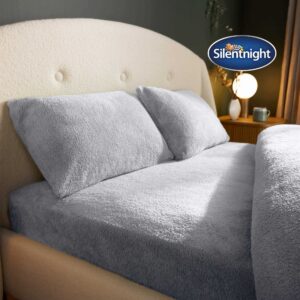 Silentnight Teddy Fleece Fitted Sheet - Silver